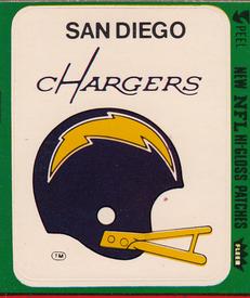 1980 Fleer Team Action - Stickers (Hi-Gloss Patches) #NNO San Diego Chargers Helmet Front