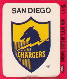 1980 Fleer Team Action - Stickers (Hi-Gloss Patches) #NNO San Diego Chargers Logo Front
