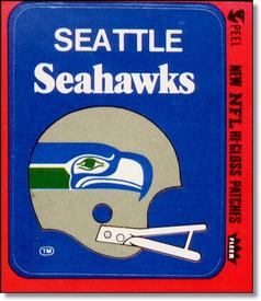 1980 Fleer Team Action - Stickers (Hi-Gloss Patches) #NNO Seattle Seahawks Helmet Front
