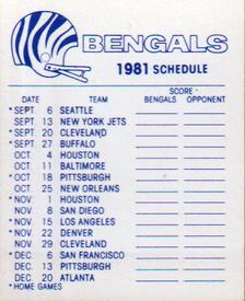 1981 Fleer Team Action - High-Gloss Stickers #NNO Cincinnati Bengals Helmet Back