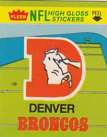1981 Fleer Team Action - High-Gloss Stickers #NNO Denver Broncos Logo Front