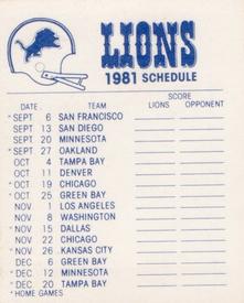 1981 Fleer Team Action - High-Gloss Stickers #NNO Detroit Lions Helmet Back