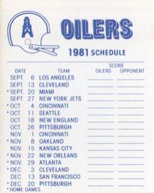 1981 Fleer Team Action - High-Gloss Stickers #NNO Houston Oilers Helmet Back