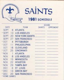 1981 Fleer Team Action - High-Gloss Stickers #NNO New Orleans Saints Helmet Back