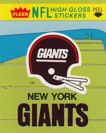 1981 Fleer Team Action - High-Gloss Stickers #NNO New York Giants Logo Front