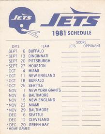 1981 Fleer Team Action - High-Gloss Stickers #NNO New York Jets Helmet Back