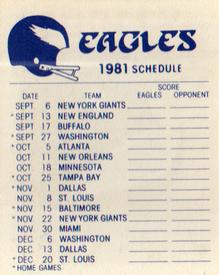 1981 Fleer Team Action - High-Gloss Stickers #NNO Philadelphia Eagles Helmet Back