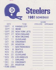1981 Fleer Team Action - High-Gloss Stickers #NNO Pittsburgh Steelers Helmet Back