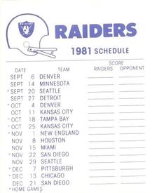 1981 Fleer Team Action - High-Gloss Stickers #NNO Oakland Raiders Helmet Back