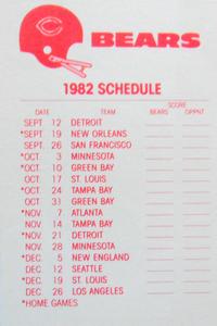 1982 Fleer Team Action - Stickers #NNO Chicago Bears Logo Back
