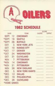 1982 Fleer Team Action - Stickers #NNO Houston Oilers Logo Back