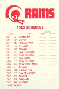 1982 Fleer Team Action - Stickers #NNO Los Angeles Rams Logo Back