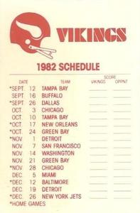 1982 Fleer Team Action #NNO Minnesota Vikings Logo Back