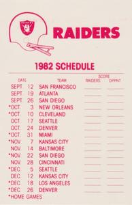 1982 Fleer Team Action - Stickers #NNO Oakland Raiders Logo Back