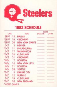 1982 Fleer Team Action - Stickers #NNO Pittsburgh Steelers Helmet Back