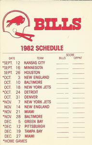 1982 Fleer Team Action - Stickers #NNO Buffalo Bills Logo Back