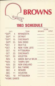 1983 Fleer Team Action - Stickers #NNO Cleveland Browns Helmet Back