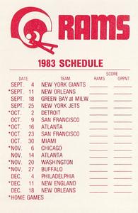 1983 Fleer Team Action - Stickers #NNO Los Angeles Rams Logo Back