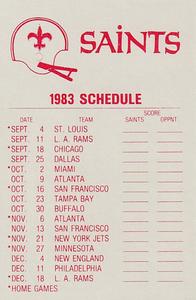 1983 Fleer Team Action - Stickers #NNO New Orleans Saints Logo Back