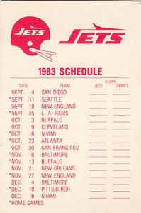 1983 Fleer Team Action - Stickers #NNO New York Jets Helmet Back