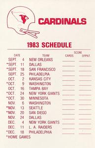 1983 Fleer Team Action - Stickers #NNO St. Louis Cardinals Helmet Back