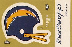 1983 Fleer Team Action - Stickers #NNO San Diego Chargers Helmet Front