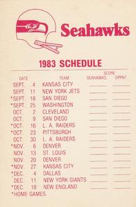 1983 Fleer Team Action - Stickers #NNO Seattle Seahawks Helmet Back