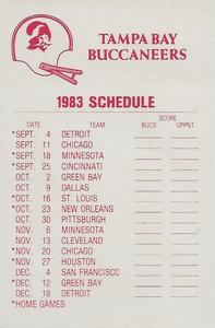 1983 Fleer Team Action - Stickers #NNO Tampa Bay Buccaneers Logo Back