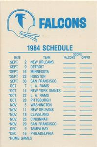 1984 Fleer Team Action - Stickers #NNO Atlanta Falcons Logo Back