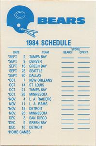 1984 Fleer Team Action - Stickers #NNO Chicago Bears Helmet Back