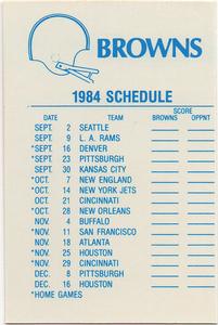 1984 Fleer Team Action - Stickers #NNO Cleveland Browns Helmet Back