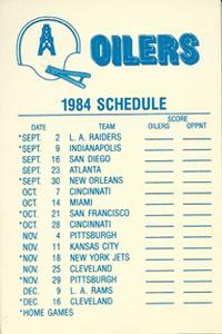 1984 Fleer Team Action - Stickers #NNO Houston Oilers Helmet Back