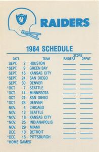 1984 Fleer Team Action - Stickers #NNO Los Angeles Raiders Helmet Back