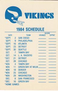 1984 Fleer Team Action - Stickers #NNO Minnesota Vikings Helmet Back