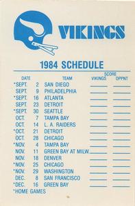 1984 Fleer Team Action - Stickers #NNO Minnesota Vikings Logo Back