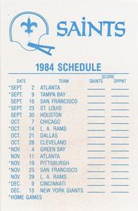 1984 Fleer Team Action - Stickers #NNO New Orleans Saints Helmet Back