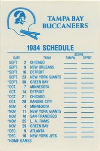 1984 Fleer Team Action - Stickers #NNO Tampa Bay Buccaneers Helmet Back
