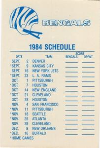 1984 Fleer Team Action - Stickers #NNO Cincinnati Bengals Helmet Back