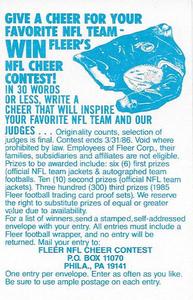 1985 Fleer Team Action - Stickers #NNO Pittsburgh Steelers Logo Back