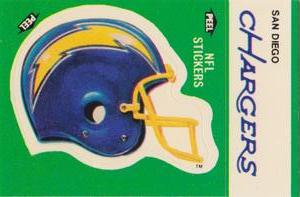 1986 Fleer Team Action - Stickers #NNO San Diego Chargers Helmet Front