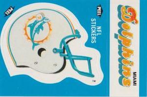 1987 Fleer Team Action - Stickers #NNO Miami Dolphins Helmet Front