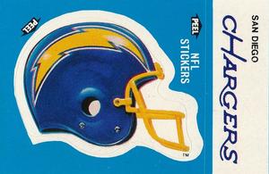 1987 Fleer Team Action - Stickers #NNO San Diego Chargers Helmet Front