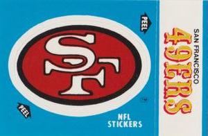 1987 Fleer Team Action - Stickers #NNO San Francisco 49ers Logo Front