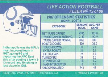 1988 Fleer Team Action #13 An Eye to the End Zone Back