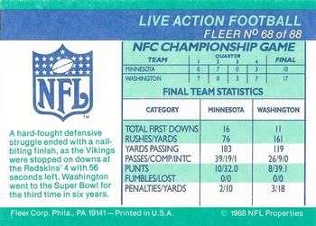 1988 Fleer Team Action #68 NFC Championship Back