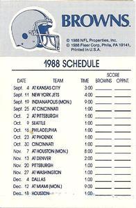 1988 Fleer Team Action - Stickers #NNO Cleveland Browns Helmet Back