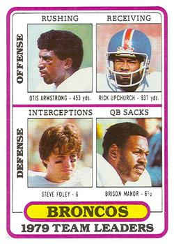 1980 Topps - Team Checklists #151 Otis Armstrong / Rick Upchurch / Steve Foley / Brison Manor Front