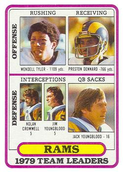 1980 Topps - Team Checklists #394 Wendell Tyler / Preston Dennard / Nolan Cromwell / Jim Youngblood / Jack Youngblood Front