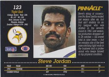1993 Pinnacle #123 Steve Jordan Back