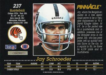 1993 Pinnacle #237 Jay Schroeder Back